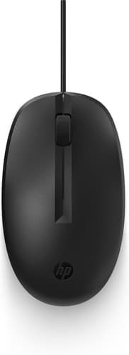 HP 125 Wired Mouse, Ambidextrous, USB Type-A, Sort