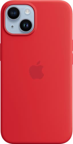 iPhone 14 silikondeksel med MagSafe (rød)