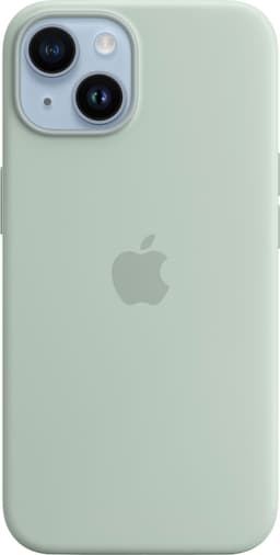 iPhone 14 silikondeksel med MagSafe (sølvrosett)