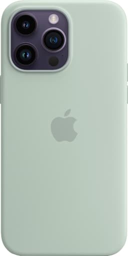 iPhone 14 Pro Max silikondeksel med MagSafe (Sølvrosett)