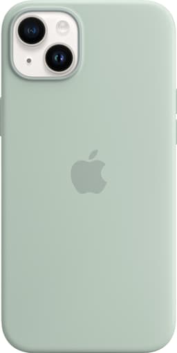 iPhone 14 Plus silikondeksel (sølvrosett)