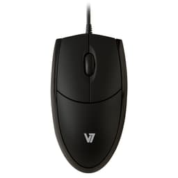 V7 MV3000010-BLK-5E, Ambidextrous, Optisk, USB Type-A, 1000 DPI, Svart