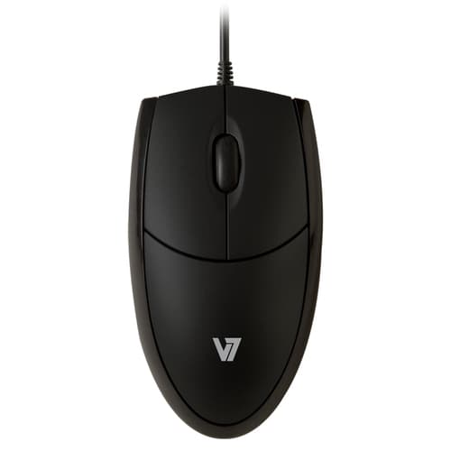 V7 MV3000010-BLK-5E, Ambidextrous, Optisk, USB Type-A, 1000 DPI, Svart