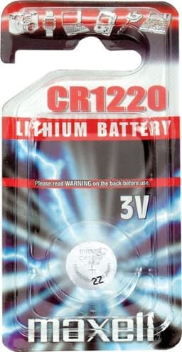 Maxell knappcellsbatteri, CR1220, Lithium, 3V, 1-pack (10238200)