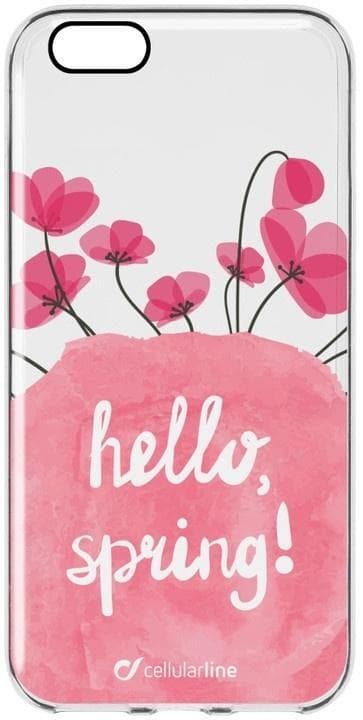 Cellularline Bloom, TPU skal iPhone 6/6S, Transparant med blommor