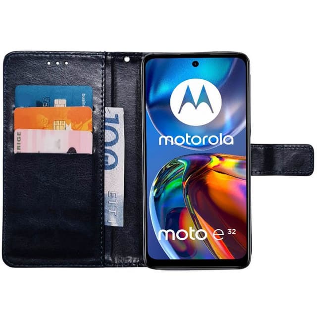 Mobilplånbok 3-kort Motorola Moto E32 - Mörkblå