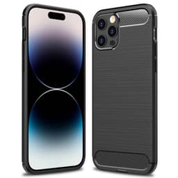 Harjattu TPU kuori Apple iPhone 14 Pro - Musta