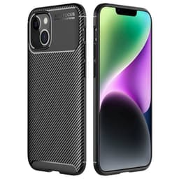 Carbon silikon skal Apple iPhone 14 Plus - Svart