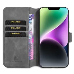 DG-Ming Lommebokdeksel 3-kort Apple iPhone 14 - Grå