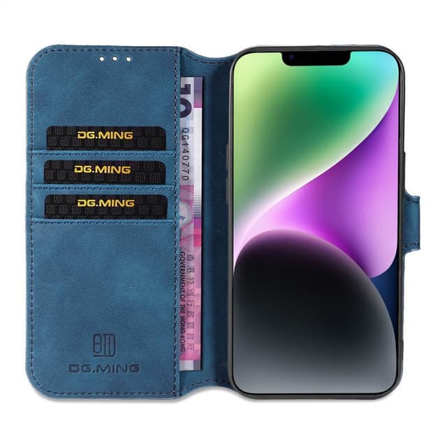 DG-Ming Wallet cover 3-kort Apple iPhone 14 Plus - Blå