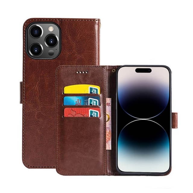 Wallet cover 3-kort Apple iPhone 14 Pro - Brun