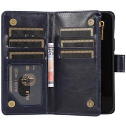 Kaksoiskäänto Zipper 9-kortti Apple iPhone 14 - Sininen