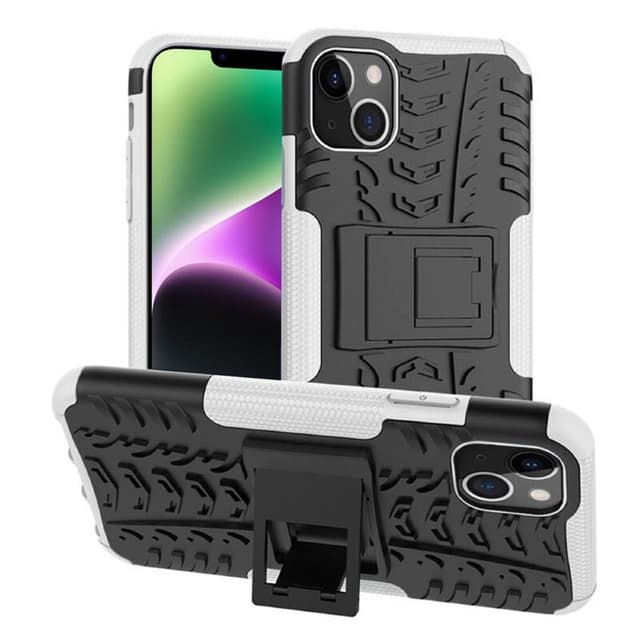 Iskunkestävä kuori jalustalla Apple iPhone 14 - Valkoinen