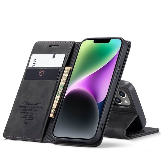 CaseMe Smart Magnet FlipCase Apple iPhone 14 - Musta
