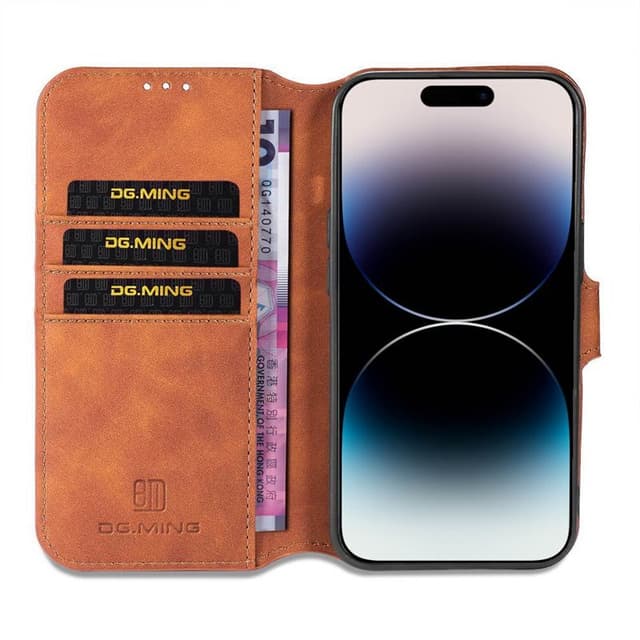 DG-Ming Lommebokdeksel 3-kort Apple iPhone 14 Pro Max - Brun
