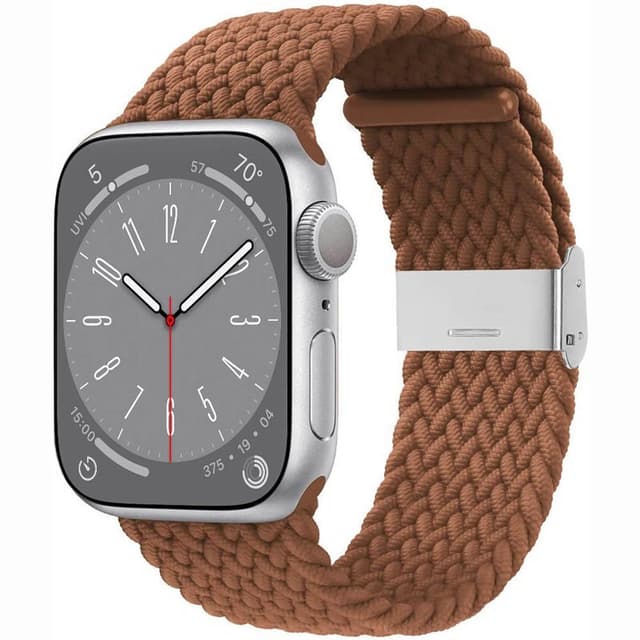 Flettet Elastik Armbånd Apple Watch 8 (45mm) - Brun