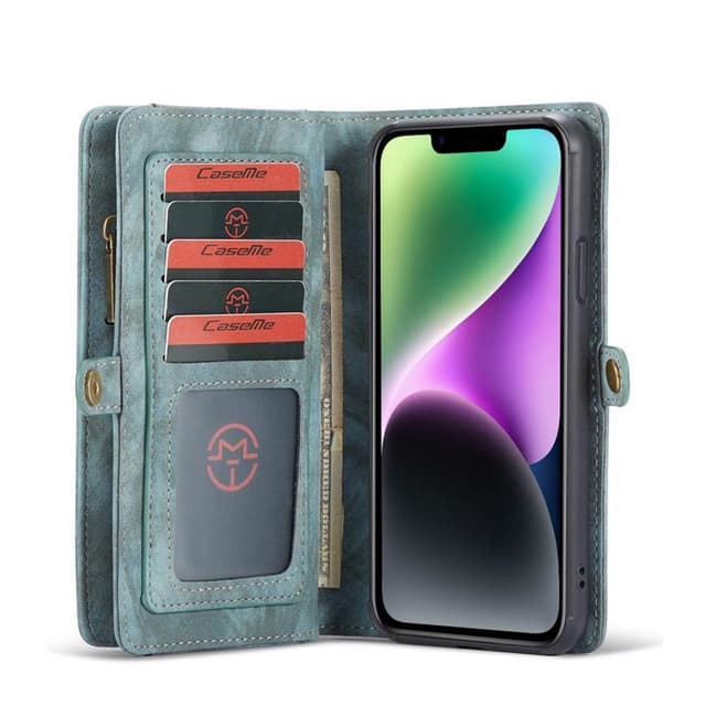 Multi Wallet CaseMe 11-kort Apple iPhone 14 - Blå