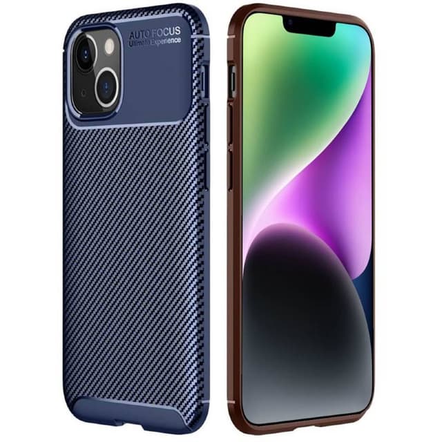 Carbon silikon skal Apple iPhone 14 - Blå