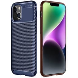 Carbon silikone cover Apple iPhone 14 - Blå