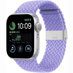 Flätat Elastiskt Armband Apple Watch SE 2022 44mm - Ljuslila