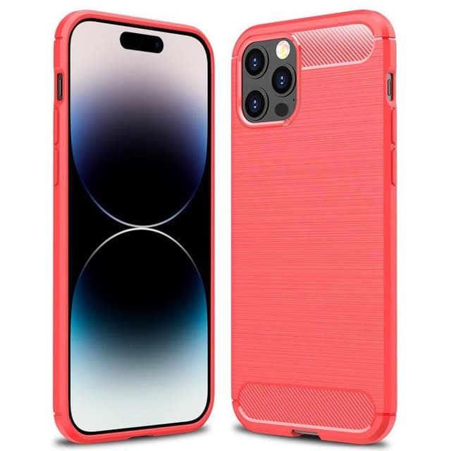 Harjattu TPU kuori Apple iPhone 14 Pro - Oranssi