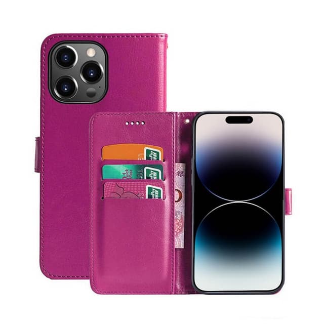 Wallet cover 3-kort Apple iPhone 14 Pro - Lyserød