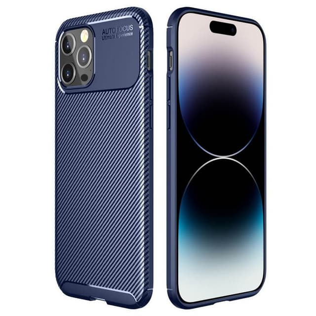 Carbon silikon skal Apple iPhone 14 Pro Max - Blå