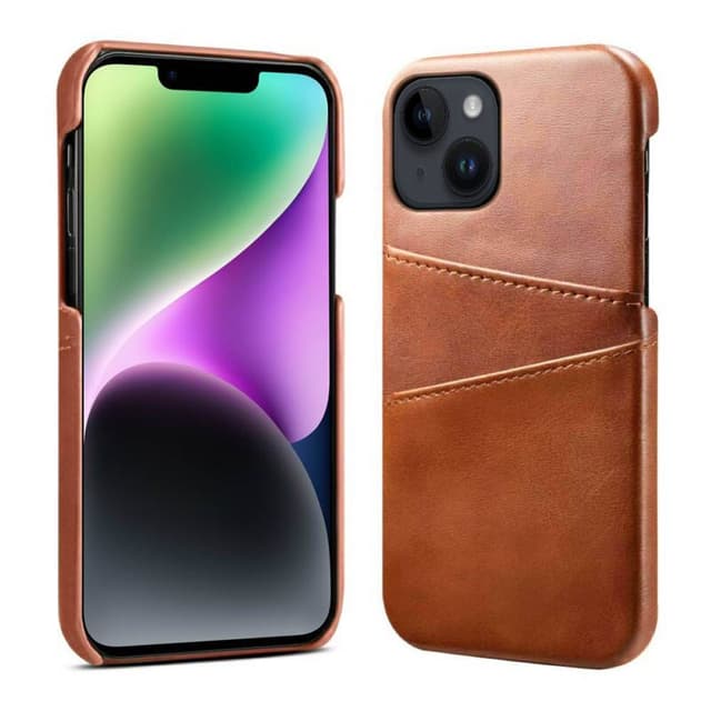 Retro skal med kortplatser Apple iPhone 14 Plus - Brun