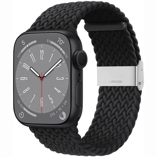 Punottu elastinen rannekoru Apple Watch 8 (41mm) - musta