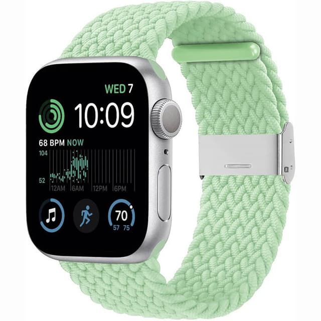Flätat Elastiskt Armband Apple Watch SE 2022 44mm - Pistachio