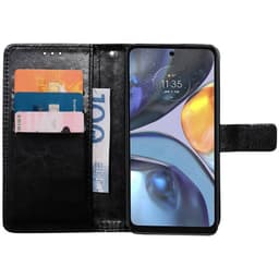 Lompakkokotelo 3-kortti Motorola Moto G22 - Musta