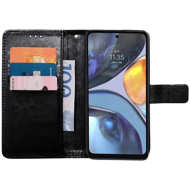 Lompakkokotelo 3-kortti Motorola Moto G22 - Musta