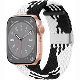 Flettet elastisk armbånd Apple Watch 8 (41mm) - svarthvit