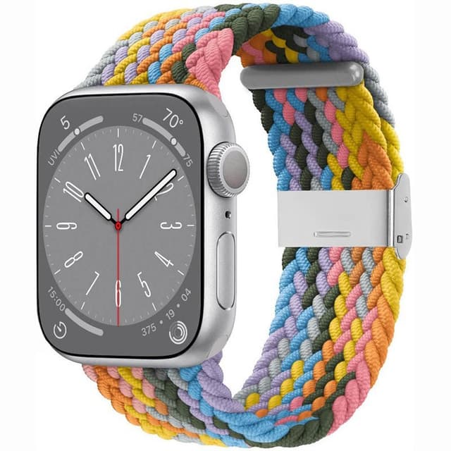 Flätat Elastiskt Armband Apple Watch 8 (41mm) - Light rainbow