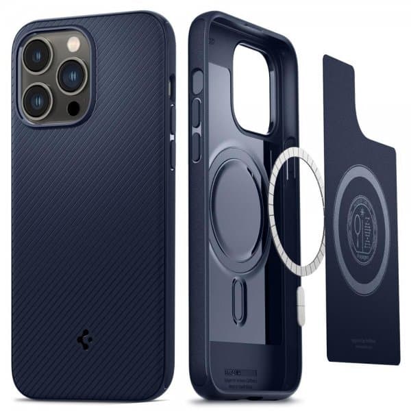 Spigen iPhone 14 Pro Max Deksel Mag Armor MagFit Navy Blue