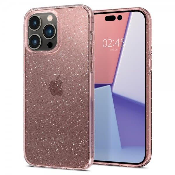 Spigen iPhone 14 Pro Kuori Liquid Crystal Glitter Rose Quartz