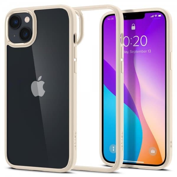 Spigen iPhone 14 Plus Deksel Crystal Hybrid Sand Beige