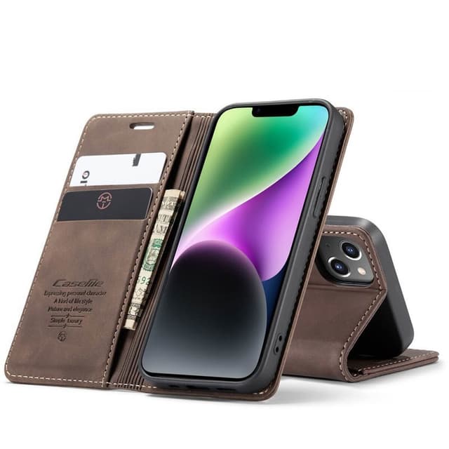 CaseMe Smart Magnet Flipdeksel Apple iPhone 14 Plus - Coffee