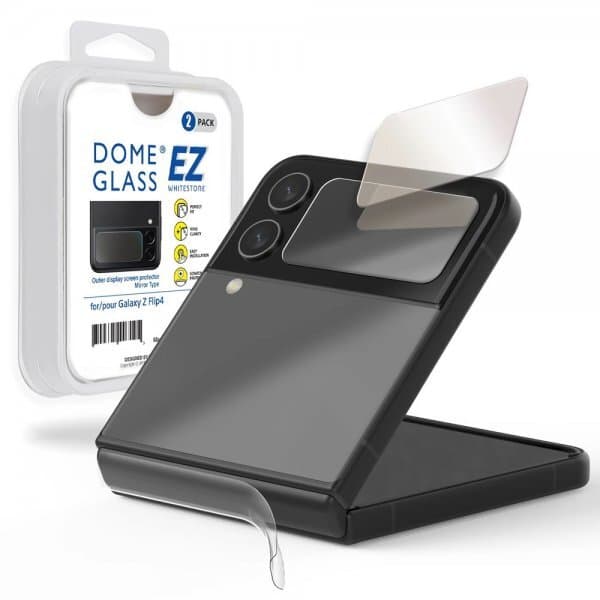 Whitestone Dome Samsung Galaxy Z Flip 4 Skärmskydd Dome Glass EZ 2-pack