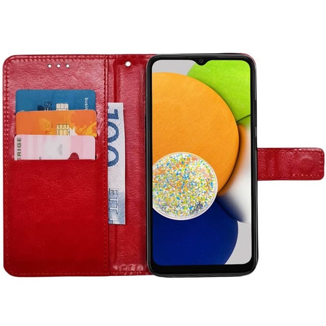 Wallet cover 3-kort Samsung Galaxy A03 - Rød