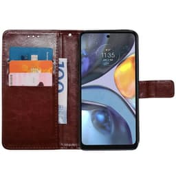 Lompakkokotelo 3-kortti Motorola Moto G22 - Ruskea