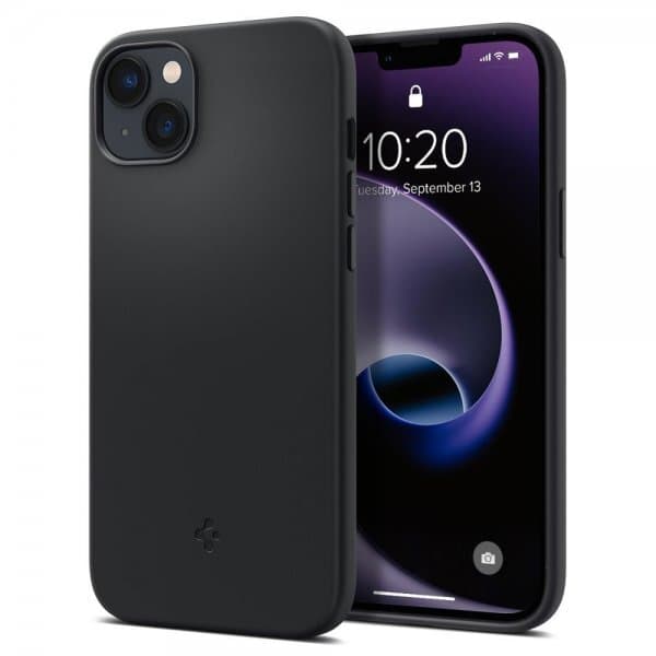 Spigen iPhone 14 Plus Skal Silicone Fit MagFit Svart