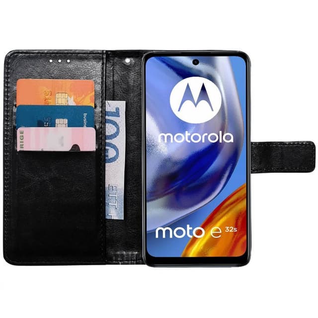 Mobilplånbok 3-kort Motorola Moto E32s - Svart
