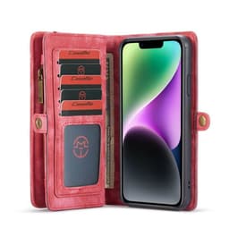 Multiplånbok CaseMe 11-kort Apple iPhone 14 - Röd