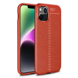 Lædermønstret TPU Cover Apple iPhone 14 - Coral