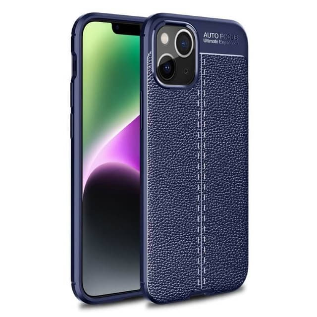 Nahkakuvioitu TPU kuori Apple iPhone 14 Plus - Sininen