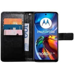Lompakkokotelo 3-kortti Motorola Moto E32 - Musta