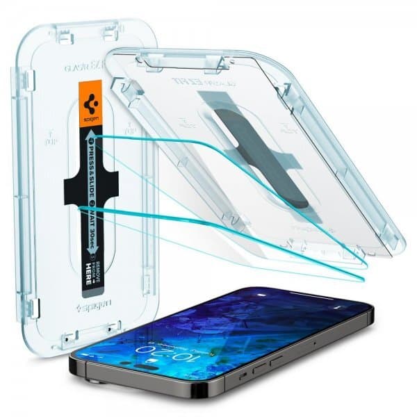 Spigen iPhone 14 Pro Max Skärmskydd GLAS.tR EZ Fit 2-pack