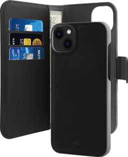 Puro 2i1 plånboksfodral för iPhone 14 Plus (svart)