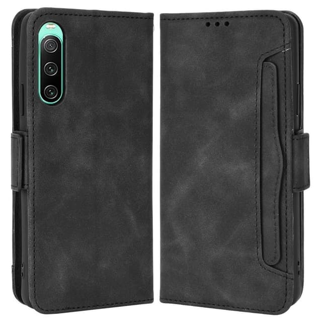 SKALO Sony Xperia 10 IV 6-FACK Plånboksfodral - Svart